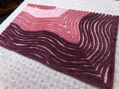 hypnotic sunkissed vtg chenille bedspread fabric pink mauve optic 16″ x 25″