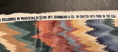 Vintage Waverly Ford Flannelstitch Fabric Remnants Boho Southwest Zigzag USA
