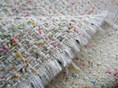 Beaux by Zinc Textiles 63″x57″W Calico Boucle Orange Pink Teal White Grey Green