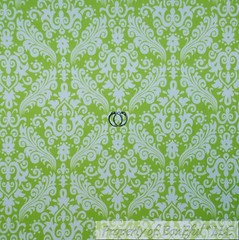 BonEful Fabric FQ Cotton Flannel Green White Flower Damask Girl Boy Baby Nursery