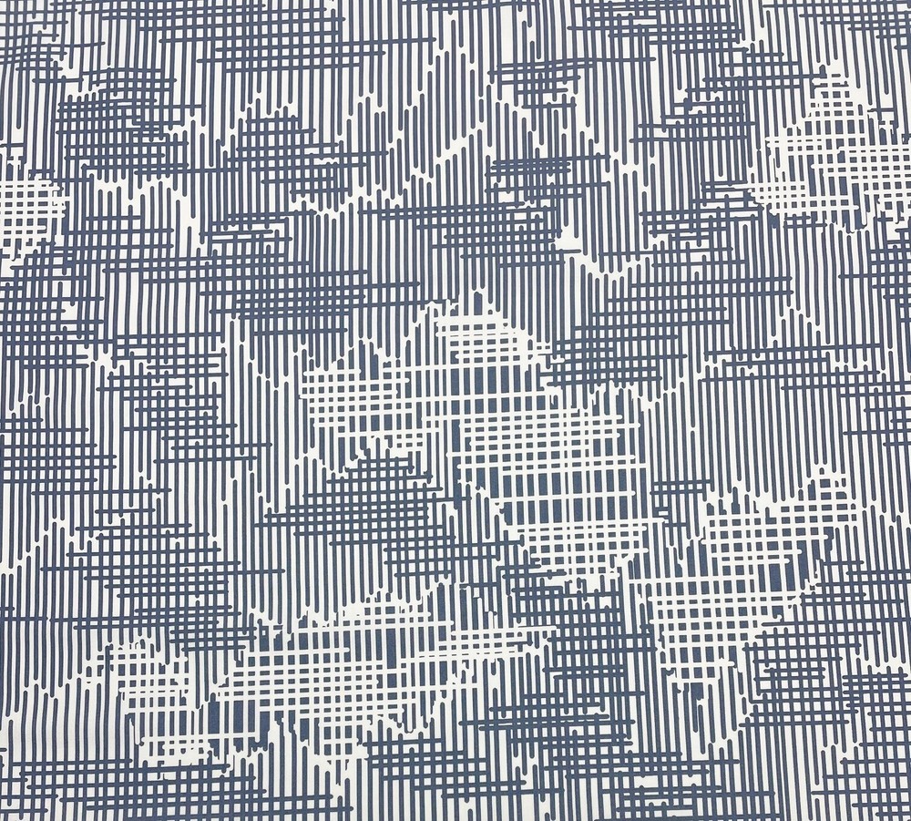 VILLA NOVA BERG CHAMBRAY BLUE MODERN GEOMETRIC EXCLUSIVE FABRIC 6 YARDS 54″W