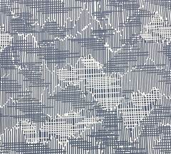 VILLA NOVA BERG CHAMBRAY BLUE MODERN GEOMETRIC EXCLUSIVE FABRIC 6 YARDS 54″W