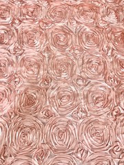 Paige BLUSH PEACH 3D Floral Polyester Satin Rosette Fabric by the Yard – 10028