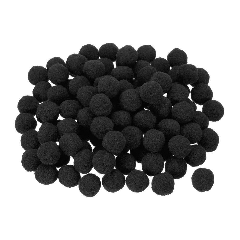 Pom Felt Balls Fabric 1cm 10mm Black for Crafts Project DIY 100 Pcs