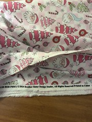 Christmas Fabric Pink Santa Candy Canes Trees Ornaments By The Yard