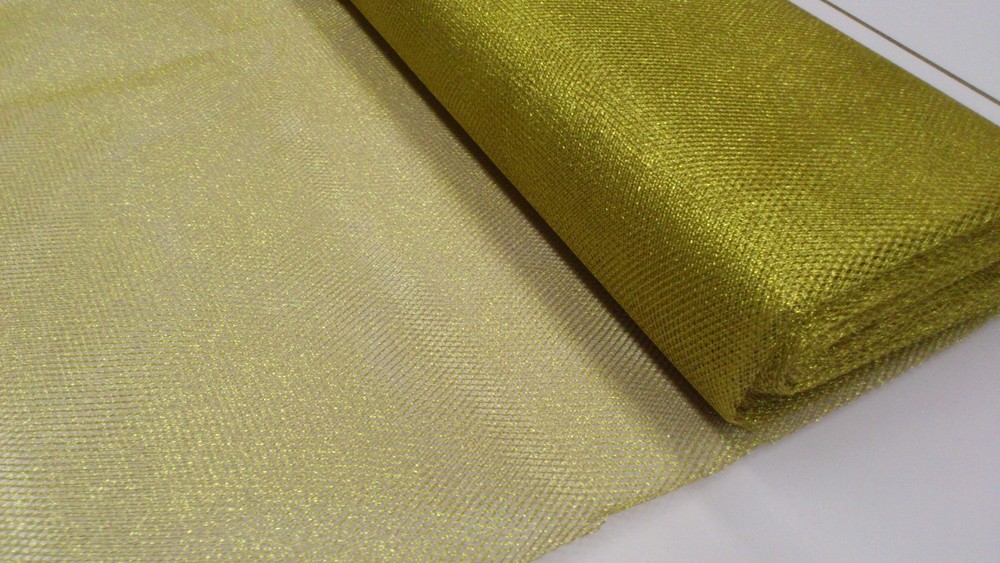 METALLIC STRETCH LUREX NETT MESH FABRIC : 145CM WIDE : PRICE PER 1/2 METRE