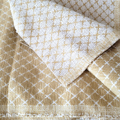 3 Yds Fabricut Bridger Gold Fabric Upholstery Bedding Diamond Woven Remnant