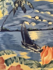 Fabric by the yard Floral Polyester Blend Orange