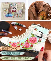 Acrylic Leather Paint For Shoe Painting 24 Colors Leather Paint For Bag & Wallet