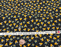 Henry Glass * Hearts & Stars * on Black * 100% Cotton * 8″ x 21″