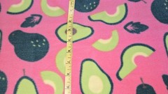 Anti Pill Plush Fleece Avocado on Pink By The Yard