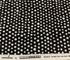 Monaluna Mingle Polka Dot Circle Fabric By Robert Kaufman White On Black BTHY