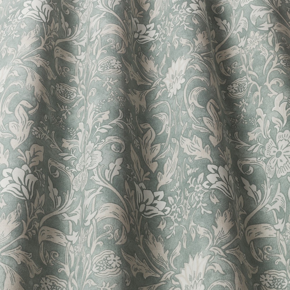 2.1 Metres iLiv Rococo Aqua 100% Cotton Curtain Upholstery Cushion Fabric