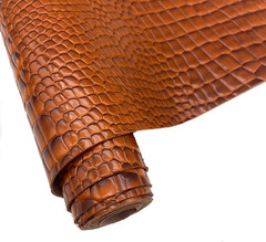 Embossed Alligator Synthetic PU Fabric, 12 X 54 Inch Crocodile Vinyl Faux Leathe