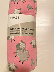 PINK SHEEP Super Snuggle Flannel Precut 2 Yards/43″ wide 100% Cotton / Pakistan