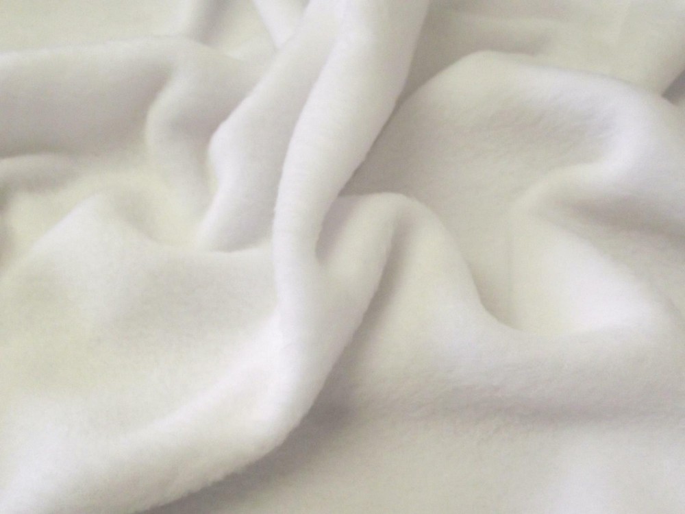 QUALITY 200G Polar Fleece Fabric Material – WHITE