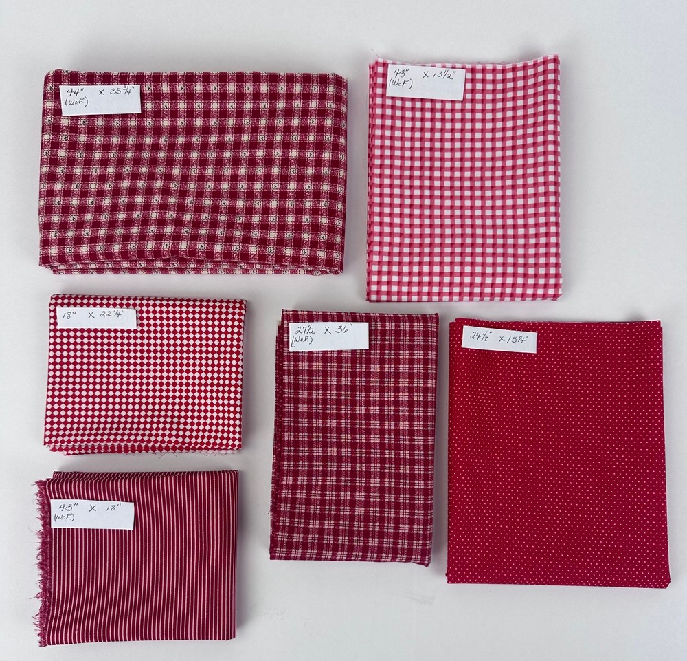 Dark Red Themed Printed Cotton Fabric for Crafts or Quilting