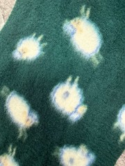 Sheep Print Fleece Fabric Dark Green White 12×56″ Craft Material One Size Scarf