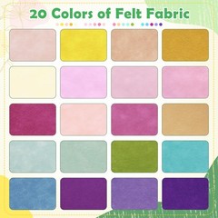 New Tegeme 100 Pcs 8 x 12 Inches Felt Fabric Sheet for Craft Thin Soft 20 Colors