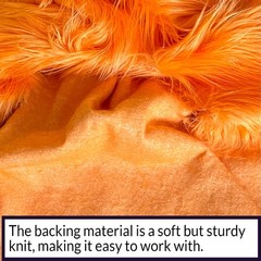 Bianna Vivid Orange Faux Fur Fabric, Cut from 60-Inch Wide Material, Premium Sha