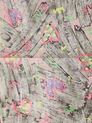 Fabric Heart Multicolor Abstract Print Cotton 2 1/3 yd 63 in Wide Sewing & Craft