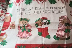 VTG Stunning 14 Christmas Quilting ,Cats,Bear Pillow Shirt LG Appliqués Fabric