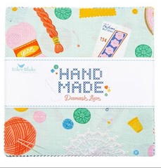 ‘Hand Made’ ~ 5″ x 5″ Squares, Riley Blake $3.99 Ships ANY Amount Of Fabric