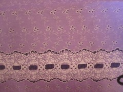 Cotton Fabric Light Purple with Single Border White Floral BTY X 44