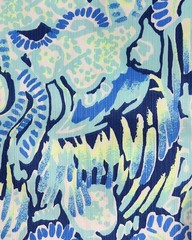 Lilly P. Sunset Swim Fabric Remnant 18″ L x 18″ W