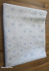 Jo-Ann Winter Cotton Canvas Fabric 3 Yards White with silver and blue snowflakes