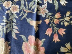 Fabric Decorator Polished Cotton Blue with Flowers 54″ Wide 36″ Long New