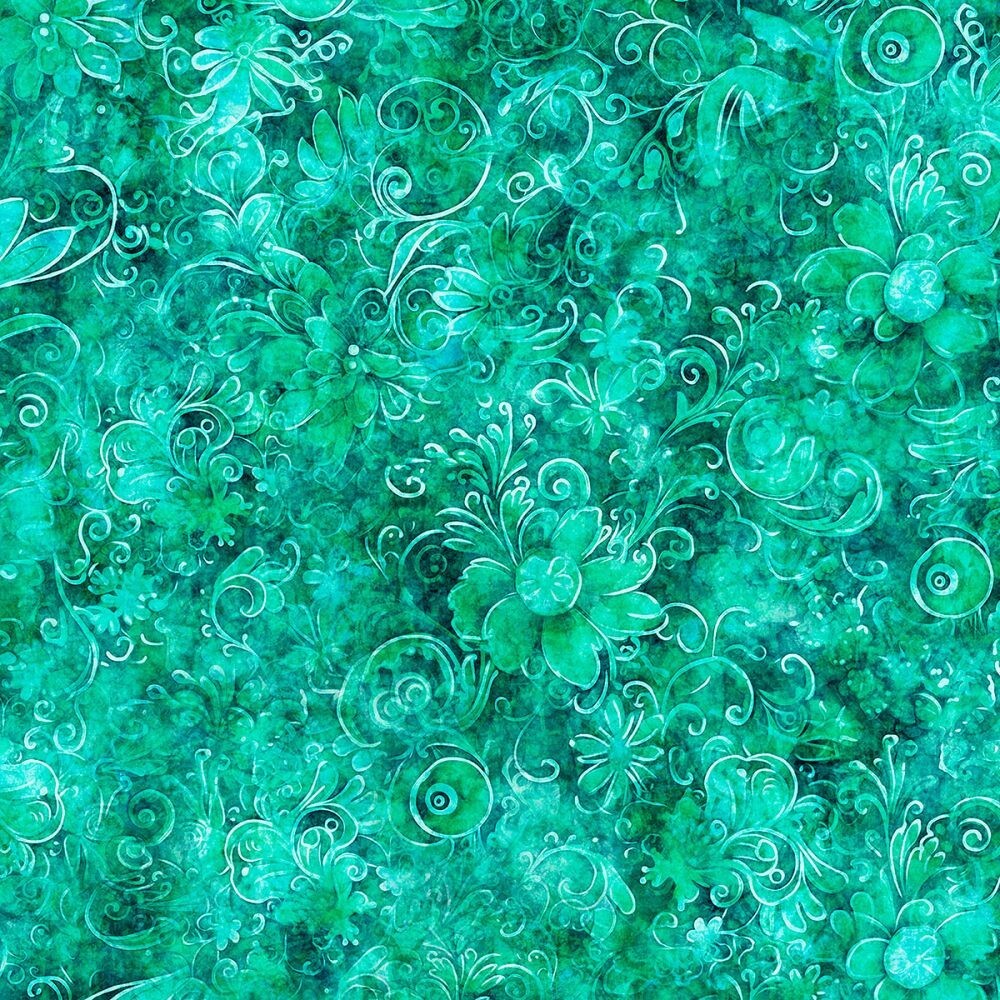 Queen’s Garden 108- inches Quilt Backing By the Yard Cotton Light Teal Green