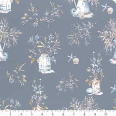 Blue Escape Coastal Cotton Romance Quilt Kit Backing Free Pattern 74″x87″