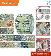 Vintage William Morris Flowers Quilting Fabric 100 Pcs Pack Patchwork DIY Craft