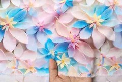 55”Wide By Yard Colored Flower Viscose Fabric 100 Rayon Material For Dress Robe