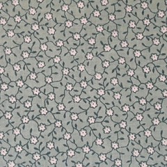 1.5 YD Unbranded Vintage Repro Fabric Tiny White Floral Green