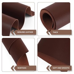 12×24 Inch Tooling Leather Square 2.0MM Chestnut Thick Cowhide Craft Sheets