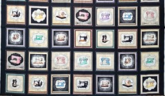 Vintage Sewing Machines Fabric Panel Cotton Quilt Blocks Dan Morris 2018 QT