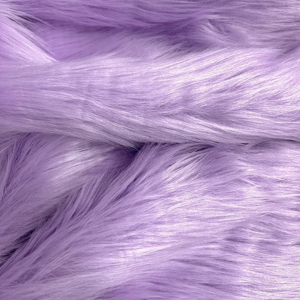Eden LAVENDER Shaggy Long Pile Soft Faux Fur Fabric by the Yard