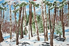 WINTER TREES PANEL FROM MICHAEL MILLER 100% COTTON FABRIC