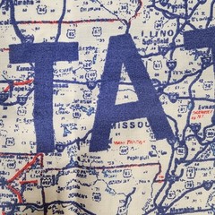 United States Map Fabric Quilt Panel Cotton Road Interstate Diamond Plate Blue