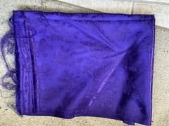 DEEP PURPLE SATIN Jacquard Brocade Fabric Rosette Floral 58 Inch Polyester, BTY