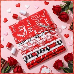 30 Pcs 10×10” Valentine Cotton Fabric Squares – Assorted Patterns for Crafts