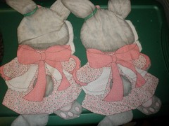 Lot of 2 Bunny Rabbit Cut & Sew Pillow Doll Ready to Stuff & Complete (SU161)