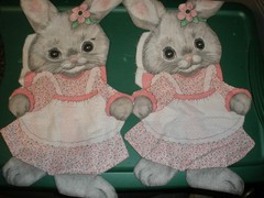 Lot of 2 Bunny Rabbit Cut & Sew Pillow Doll Ready to Stuff & Complete (SU161)