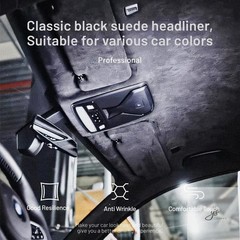 Suede Auto Headliner Fabric 36″ L × 60″ W with Foam Backing – Black Interior
