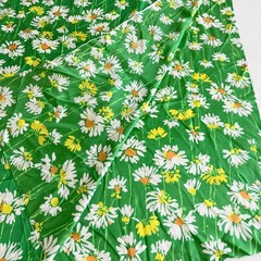 Villard Deauville Daisy Fabric 3.75 Yds Green Synthetic Lightweight Vintage