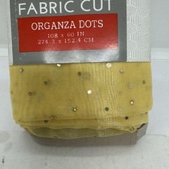 Shason 3 Yard Organza Fabric Cut 108 x 60 Yellow w Iridescent Dots