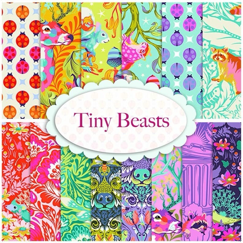 Tula Pink Tiny beast Full Yard Uncut Bundle – OOP 14 Prints