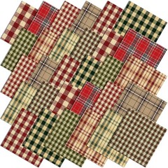 60 Pcs 10 x 10 Inch Vintage Plaid Quilting Fabric Squares Homespun Gingham Fabri